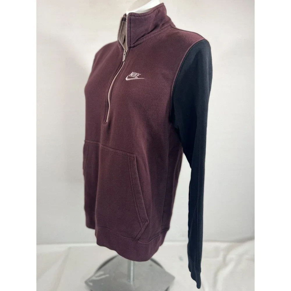 Nike Quarter Zip Pullover Womens Small Maroon Athleisure Streetwear‎